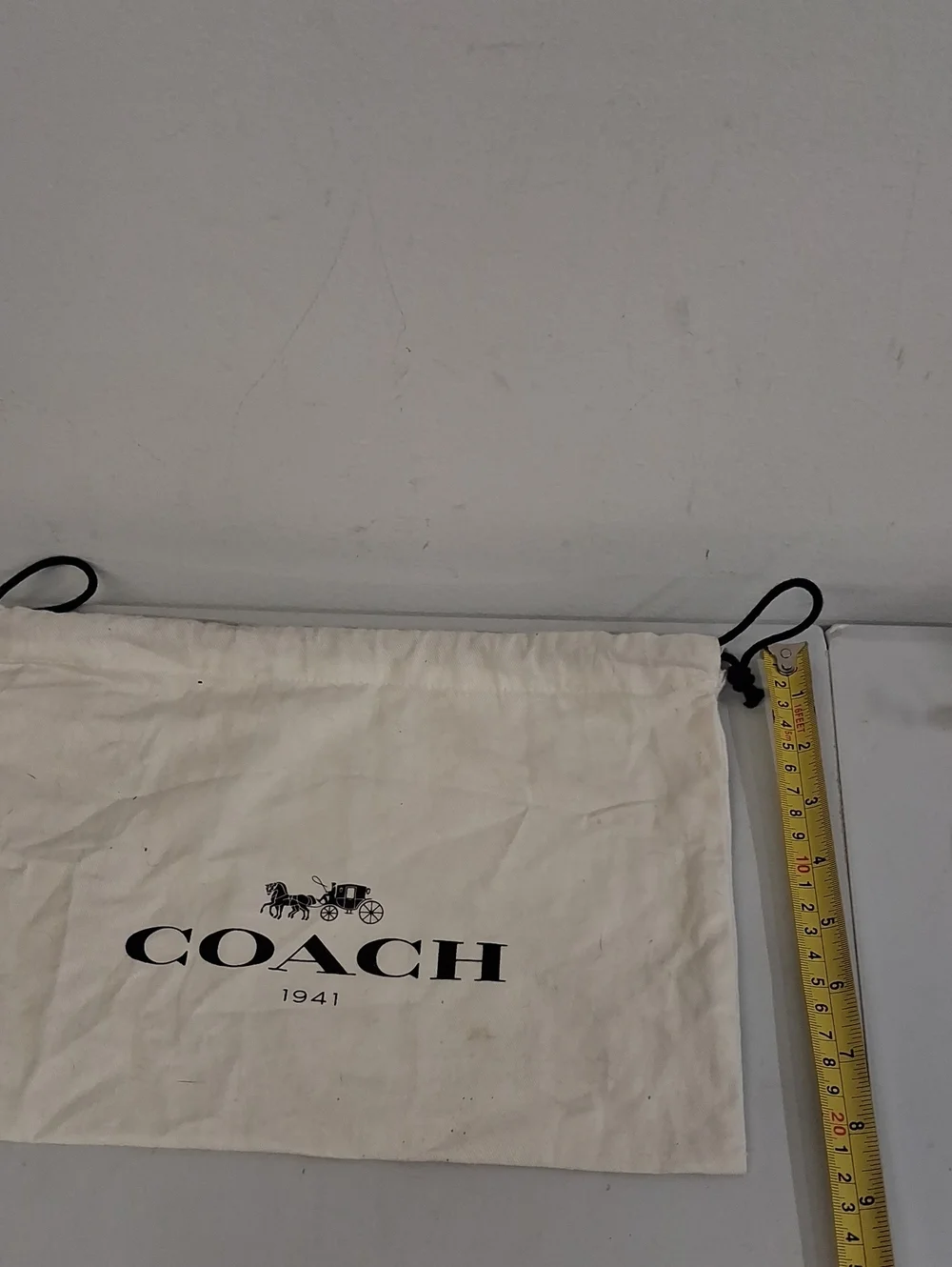 Coach White Drawstring Dust Bag - Logo Storage Pouch
